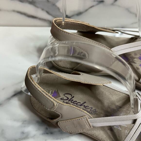 Skechers | Women's Natural Taupe Reggae Comfort Takes Two Sandals Sz 9 - Picture 2 of 6